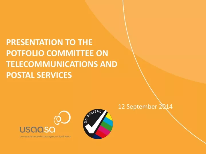 presentation to the potfolio committee on telecommunications and postal services