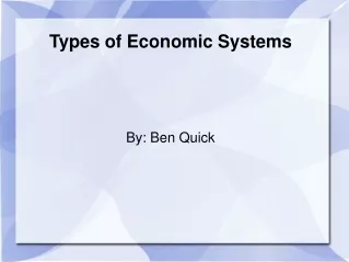 Types of Economic Systems