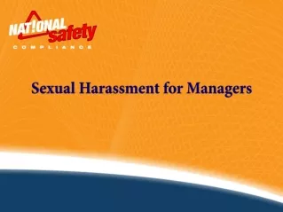Sexual Harassment for Managers