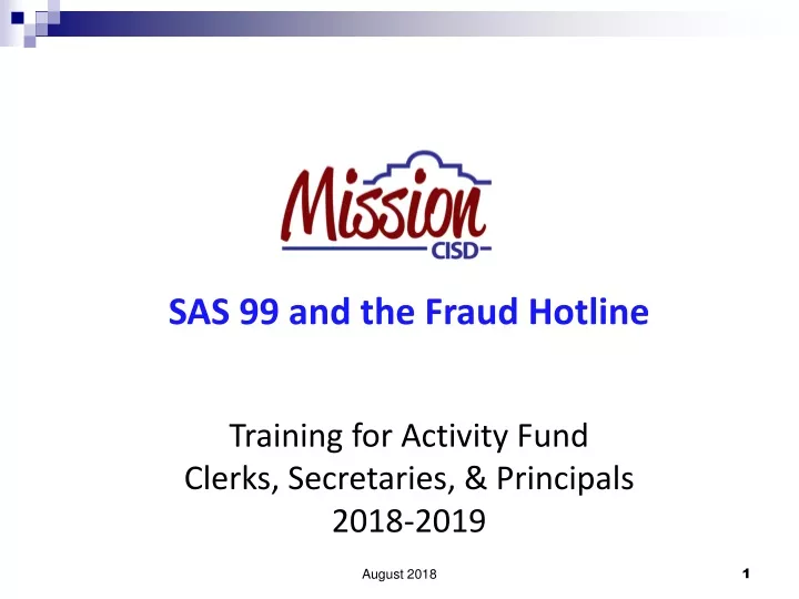 sas 99 and the fraud hotline training for activity fund clerks secretaries principals 2018 2019