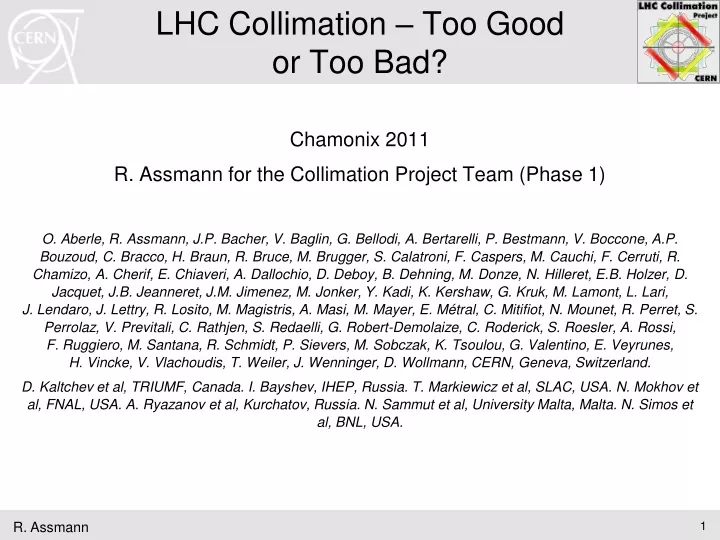 lhc collimation too good or too bad