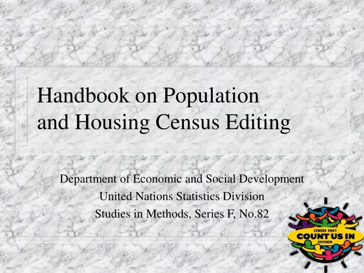 handbook on population and housing census editing