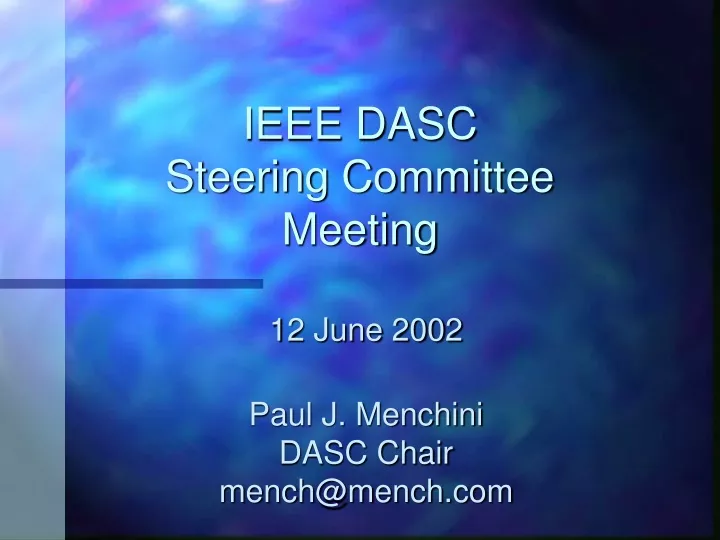 ieee dasc steering committee meeting