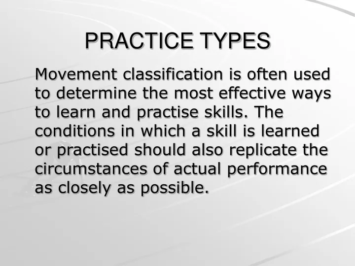 practice types