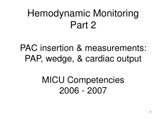 Pulmonary Artery Pressure Monitoring