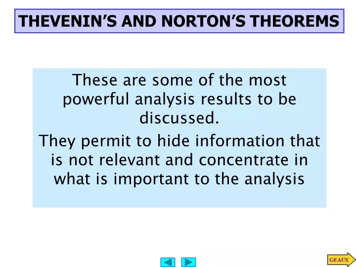 thevenin s and norton s theorems