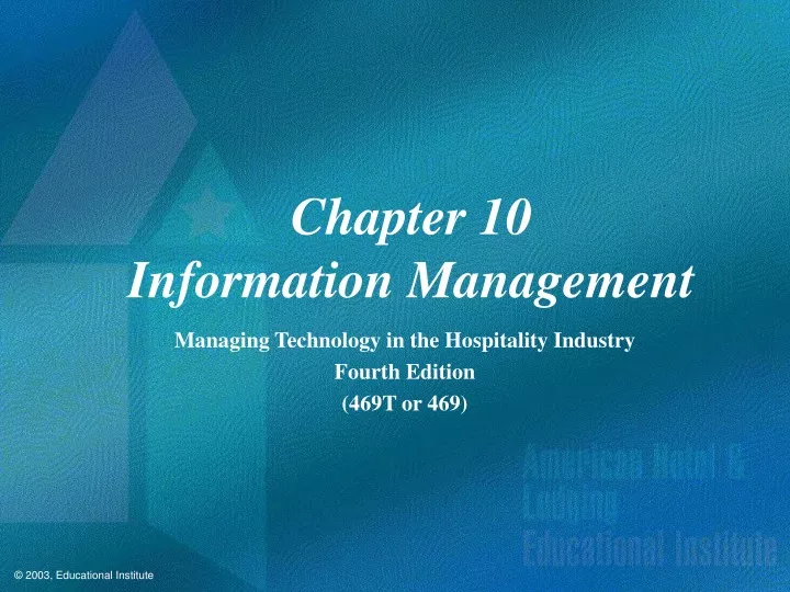 chapter 10 information management