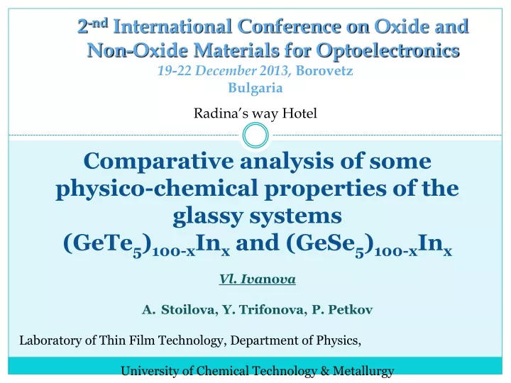2 nd international conference on oxide