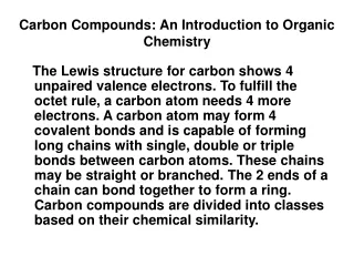 Carbon Compounds: An Introduction to Organic Chemistry