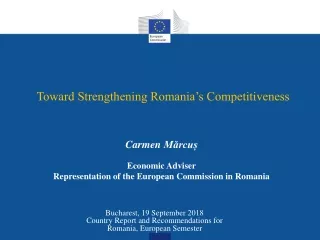 Toward Strengthening Romania’s Competitiveness