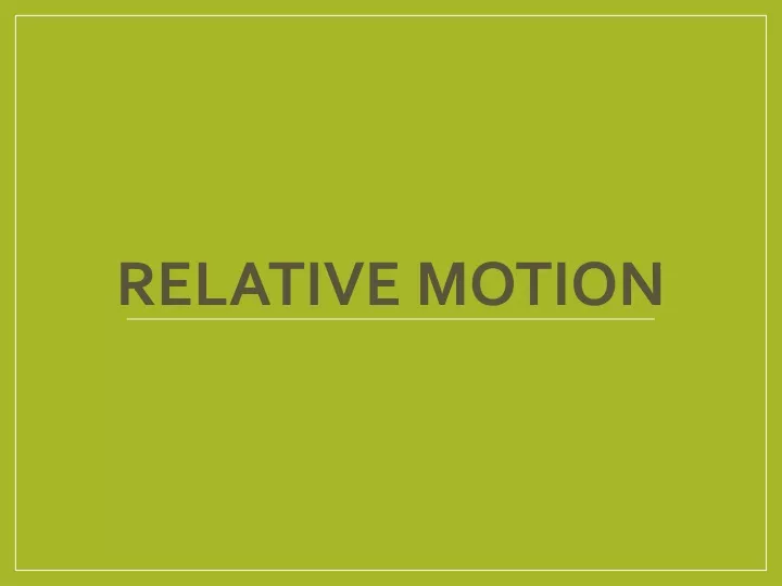 relative motion
