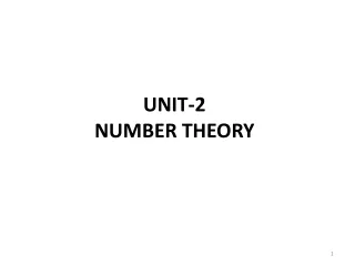 UNIT-2 NUMBER THEORY