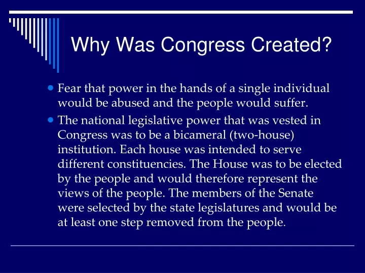 why was congress created
