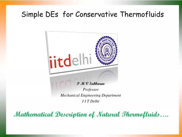 simple des for conservative thermofluids