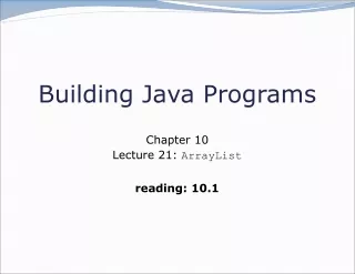 Building Java Programs