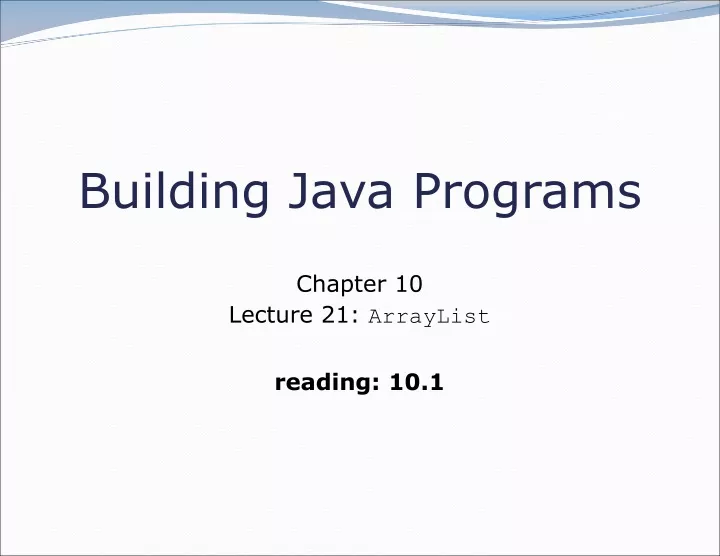 building java programs