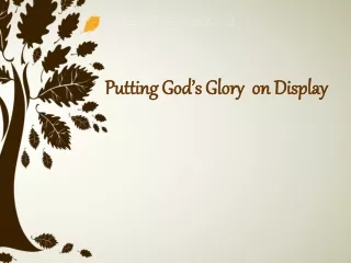 Putting God’s Glory  on Display