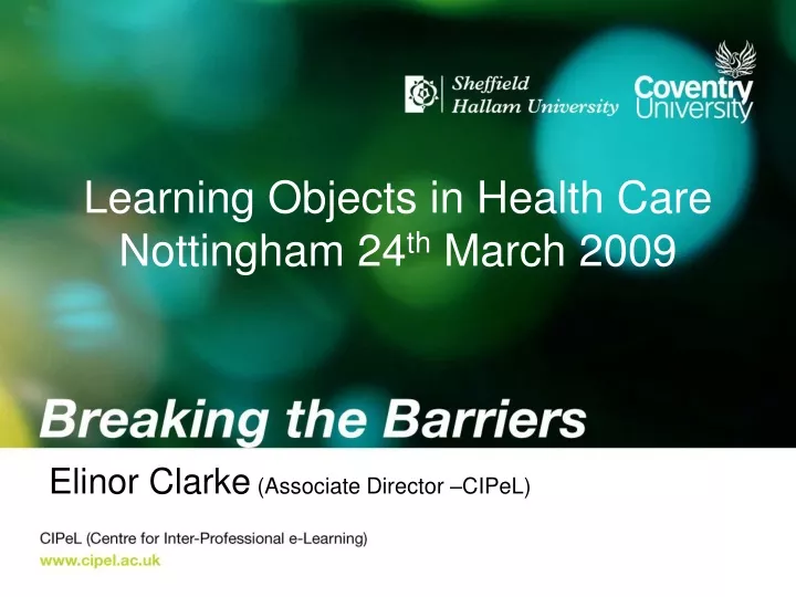 learning objects in health care nottingham 24 th march 2009
