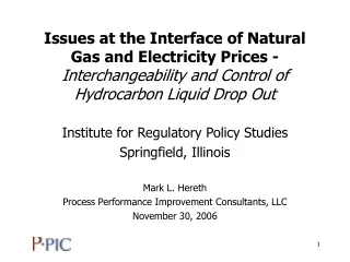 Institute for Regulatory Policy Studies Springfield, Illinois Mark L. Hereth