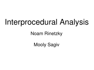 Interprocedural Analysis