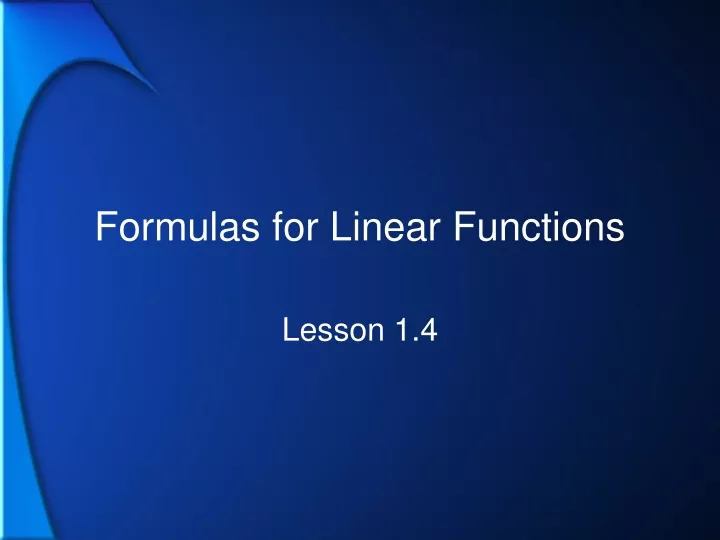 formulas for linear functions