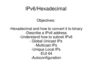 IPv6/Hexadecimal