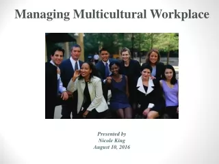 Managing Multicultural Workplace