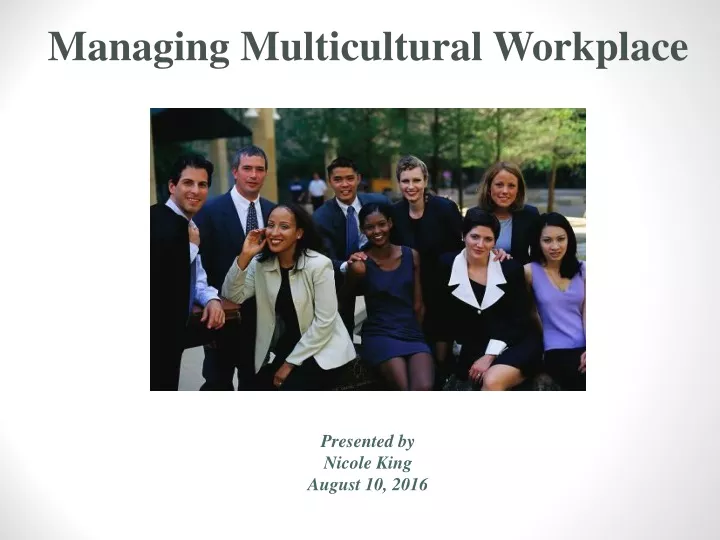 managing multicultural workplace
