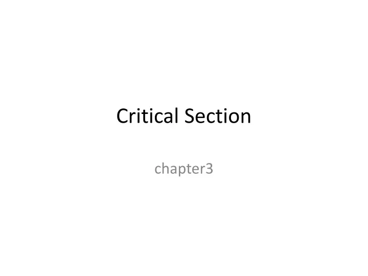 critical section
