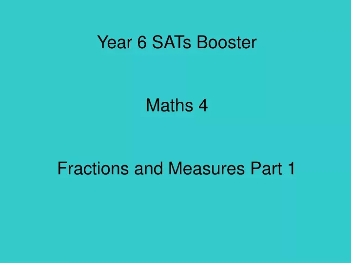 year 6 sats booster maths 4 fractions