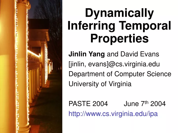 dynamically inferring temporal properties