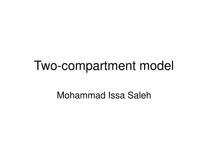 two compartment model