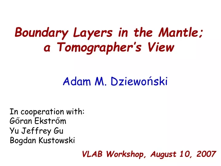 boundary layers in the mantle a tomographer s view