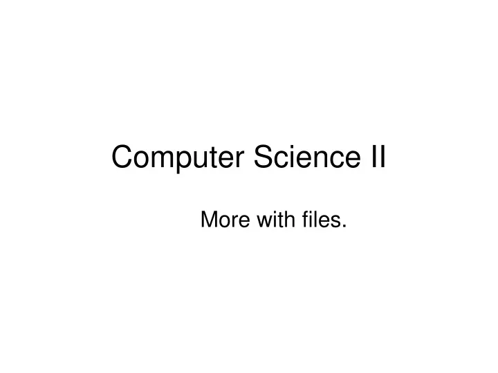 computer science ii