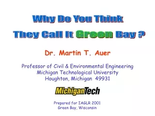 Dr. Martin T. Auer Professor of Civil &amp; Environmental Engineering