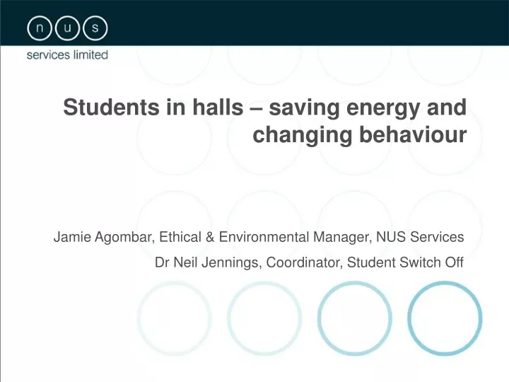 students in halls saving energy and changing