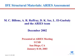 IFE Structural Materials: ARIES Assessment