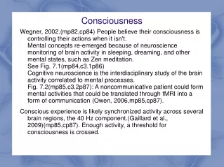 Consciousness