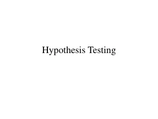 Hypothesis Testing