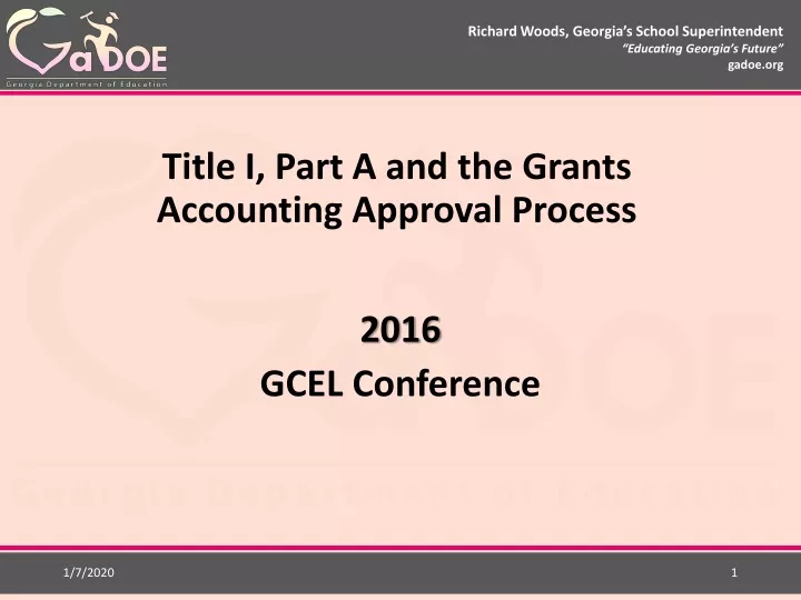 title i part a and the grants accounting approval process