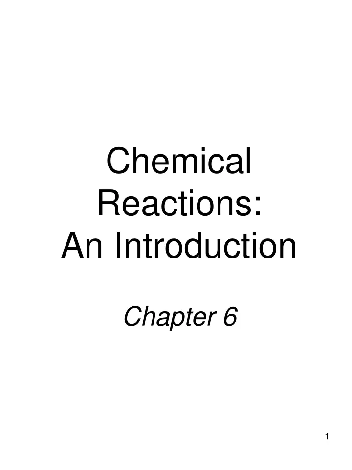 chemical reactions an introduction chapter 6