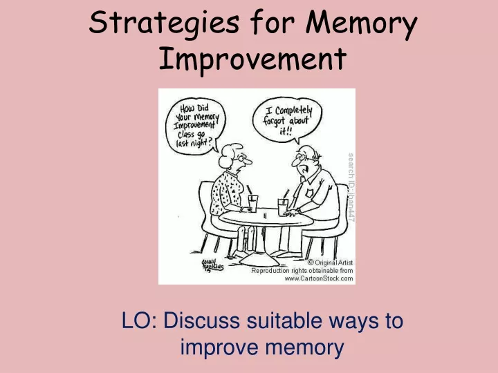 strategies for memory improvement