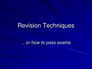 Revision Techniques