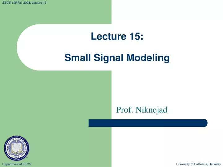 lecture 15 small signal modeling