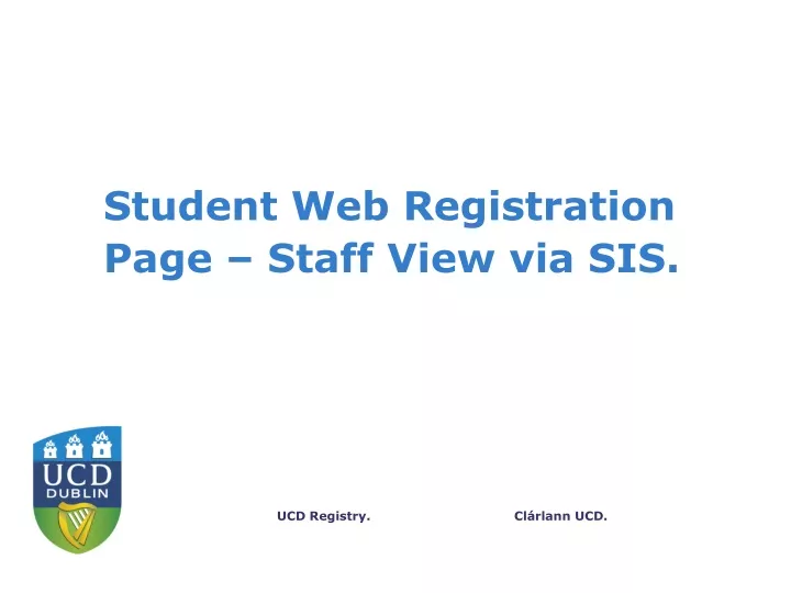 student web registration page staff view via sis