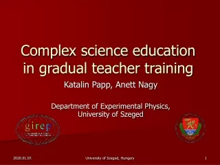Complex science education in gradual teacher training