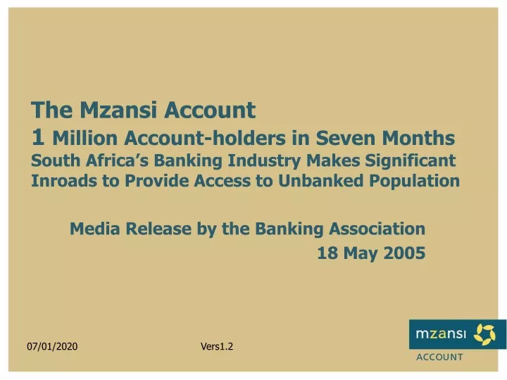 media release by the banking association 18 may 2005