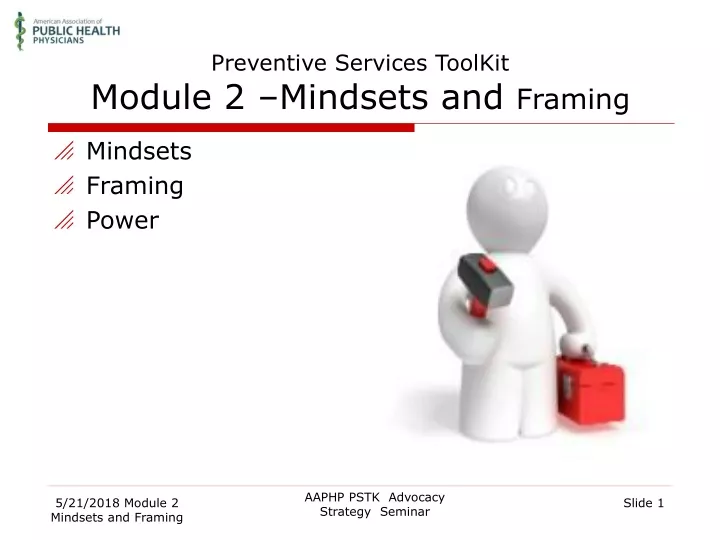 preventive services toolkit module 2 mindsets and framing