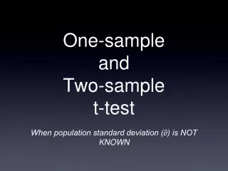 One-sample  and  Two-sample  t-test