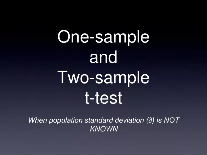 one sample and two sample t test